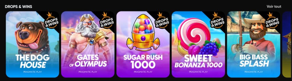 Sélection de jeux supplémentaires au casino Golden Panda